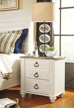 Load image into Gallery viewer, Willowton Queen Panel Bed with Mirrored Dresser and Nightstand

