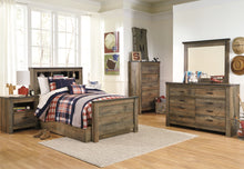 Load image into Gallery viewer, Trinell Twin Bookcase Bed with 1 Large Storage Drawer
