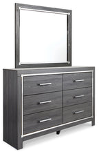Load image into Gallery viewer, Lodanna King/California King Upholstered Panel Headboard with Mirrored Dresser and Chest
