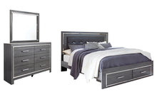 Load image into Gallery viewer, Lodanna  Panel Bed With 2 Storage Drawers With Mirrored Dresser
