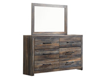 Load image into Gallery viewer, Drystan King Panel Bed with 2 Storage Drawers with Mirrored Dresser
