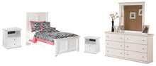 Load image into Gallery viewer, Bostwick Shoals Twin Panel Bed with Mirrored Dresser
