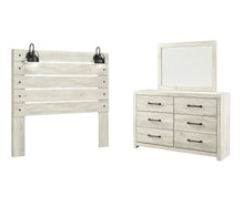 Load image into Gallery viewer, Cambeck  Panel Headboard With Mirrored Dresser
