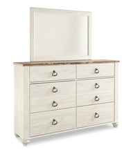 Load image into Gallery viewer, Willowton  Sleigh Bed With Mirrored Dresser
