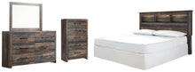 Load image into Gallery viewer, Drystan King/California King Bookcase Headboard with Mirrored Dresser and Chest
