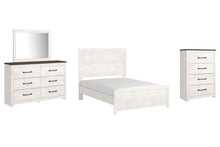 Load image into Gallery viewer, Gerridan Full Panel Bed with Mirrored Dresser and Chest
