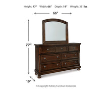 Load image into Gallery viewer, Porter  Panel Bed With Mirrored Dresser
